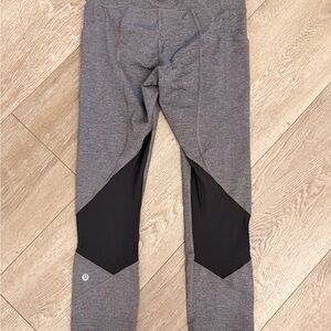 Lululemon Gray and Black Leggings with pockets